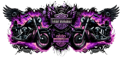 Purple Motorcycles - UVDTF Wrap for cups/hard surfaces sticker