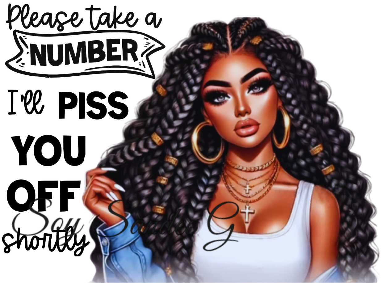 Please Take a Number - UVDTF Decal for cups/hard surfaces sticker