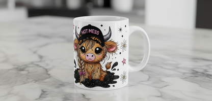 Hot Mess Cow - UVDTF Wrap for cups/hard surfaces sticker
