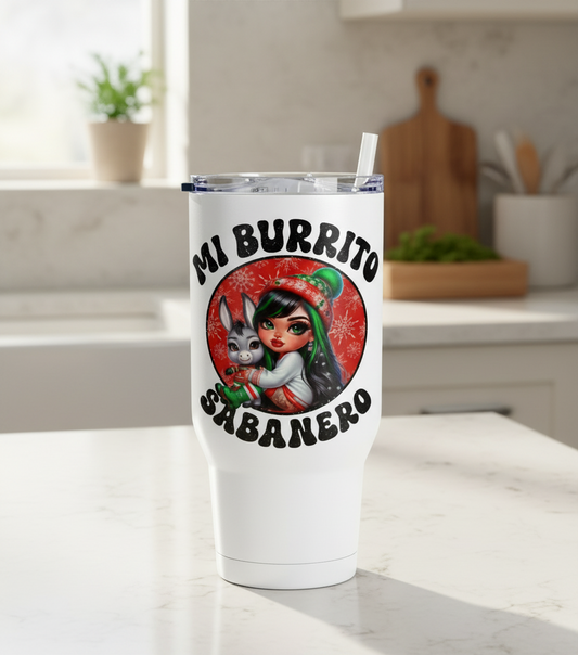 Latina & Her Burrito Sabanero - UVDTF Decal for cups/hard surfaces sticker