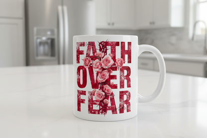 Faith Over Fear Roses - UVDTF Decal for cups/hard surfaces sticker