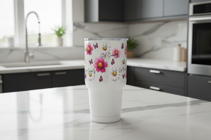 Pink & White Daisies - UVDTF Wrap for cups/hard surfaces sticker