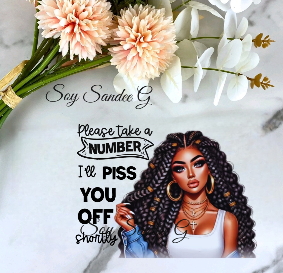 Please Take a Number - UVDTF Decal for cups/hard surfaces sticker