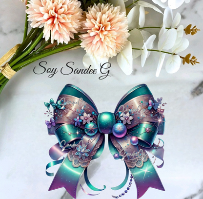 Teal Coquette Bow - UVDTF Decal for cups/hard surfaces sticker