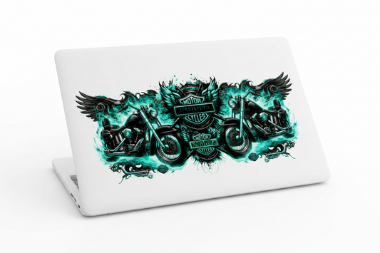 Teal Motorcycles - UVDTF Wrap for cups/hard surfaces sticker