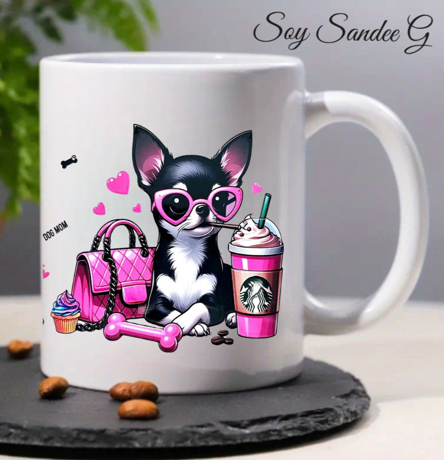 Boujee Chihuahua - UVDTF Wrap for cups/hard surfaces sticker