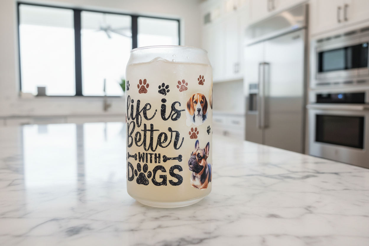 Life is Better with Dogs #1 - UVDTF Wrap for cups/hard surfaces sticker