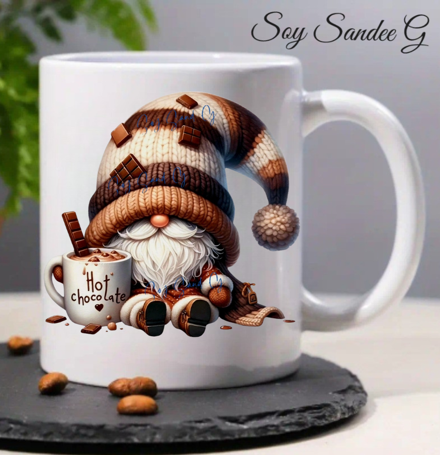Hot Chocolate Mug Gnome - UVDTF Decal for cups/hard surfaces sticker