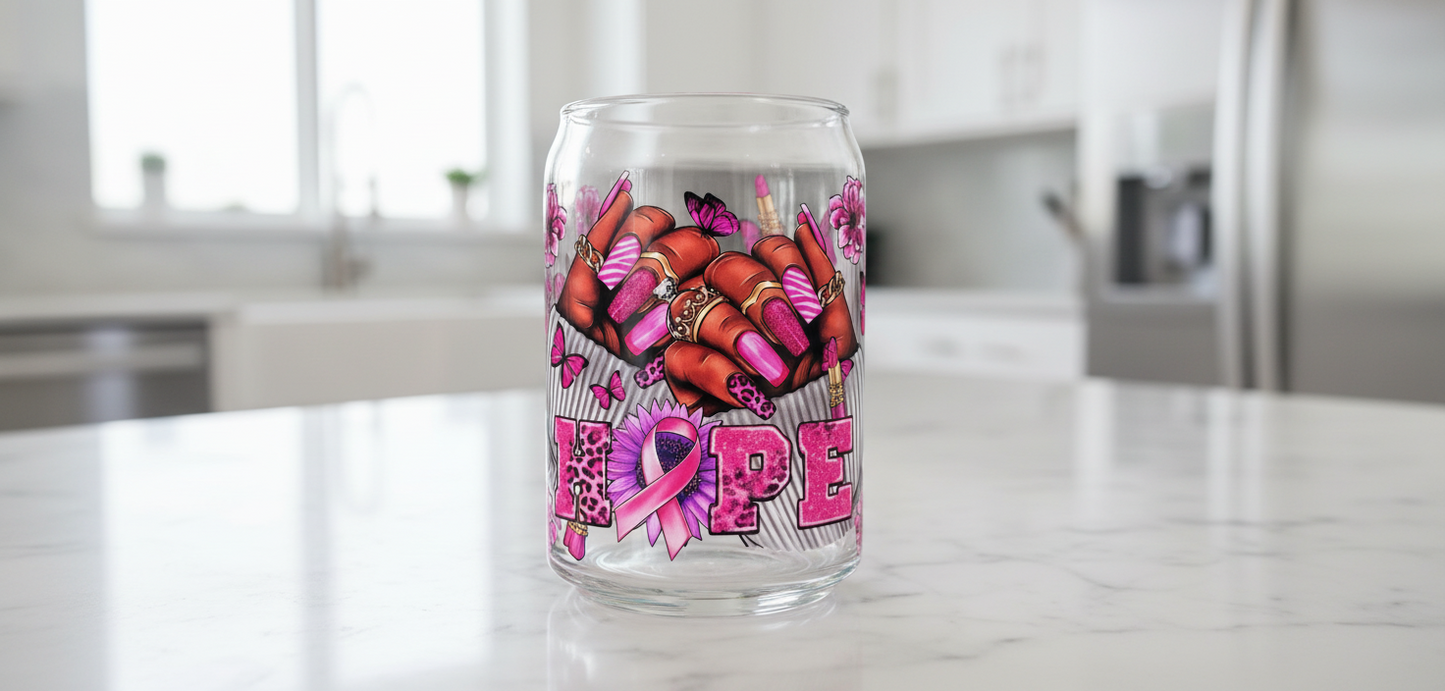 Hope- Breast Cancer - UVDTF Wrap for cups/hard surfaces sticker