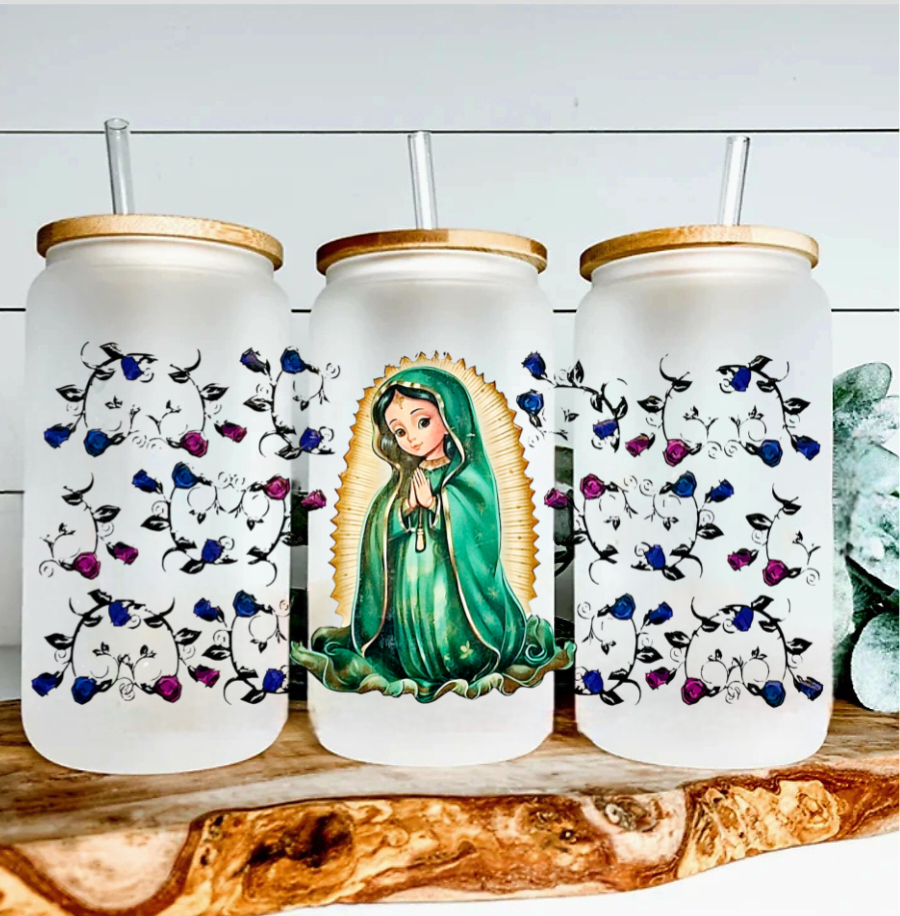 Virgen de Guadalupe Green Dress- UVDTF Wrap for cups/hard surfaces