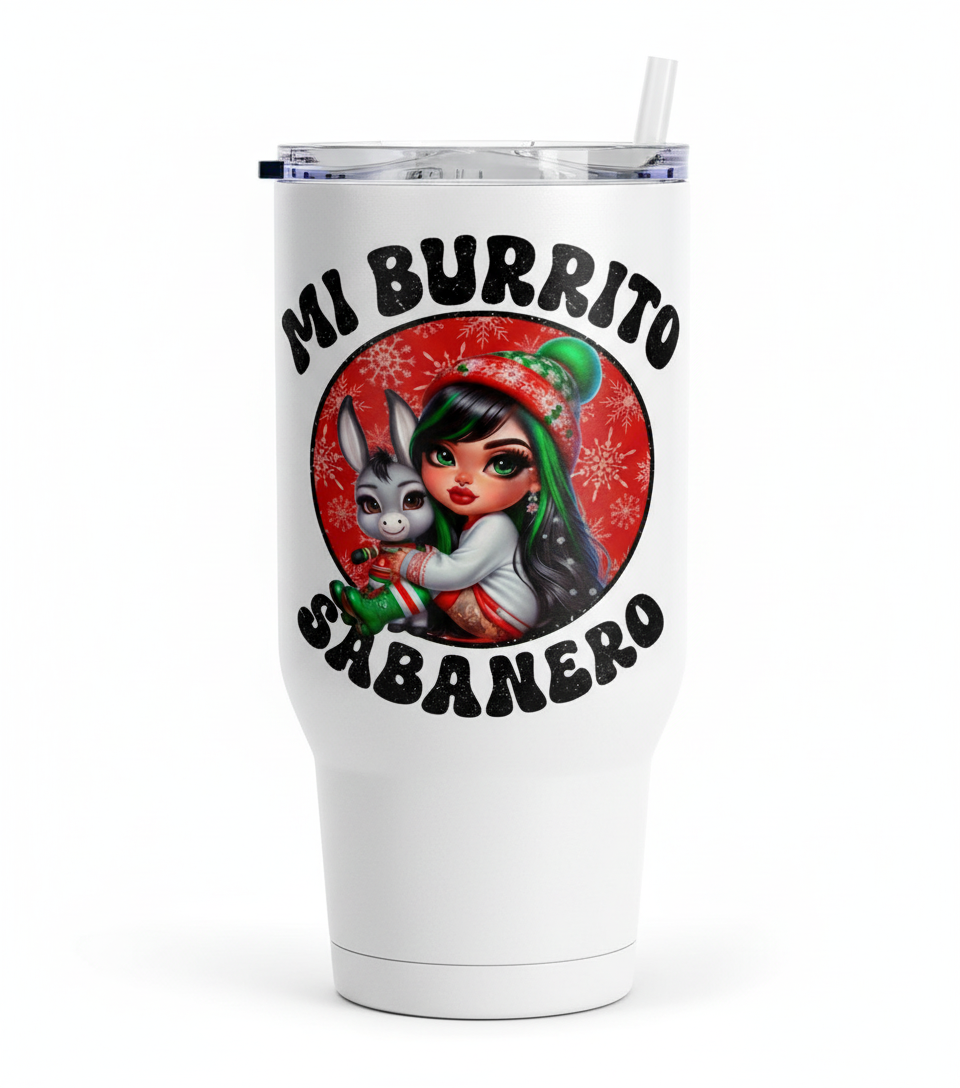 Latina & Her Burrito Sabanero - UVDTF Decal for cups/hard surfaces sticker