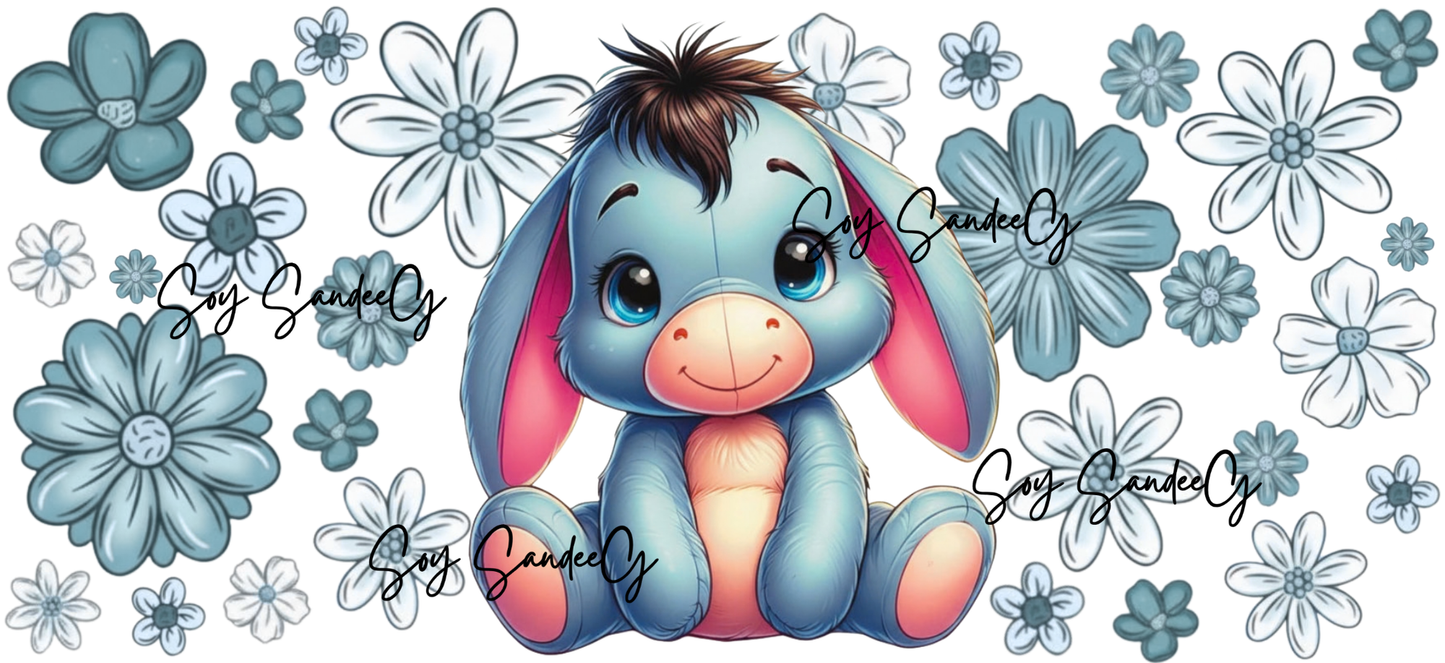 Flowered Donkey - UVDTF wrap for cups/hard surfaces sticker