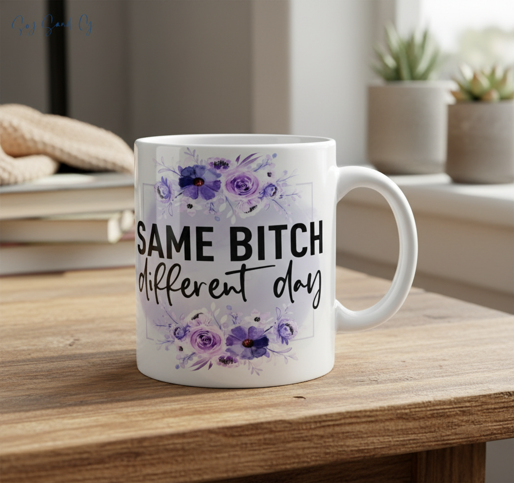 Misma perra, día diferente - Calcomanía UVDTF color lila