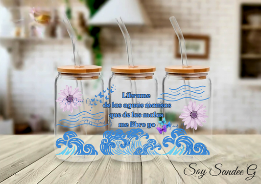Líbrame de las Aguas Mansas (Free me from...) - UVDTF Wrap for cups/hard surfaces sticker