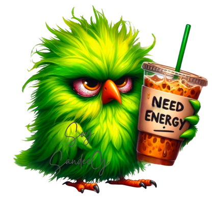 Need Energy Bird - UVDTF Decal for cups/hard surfaces sticker