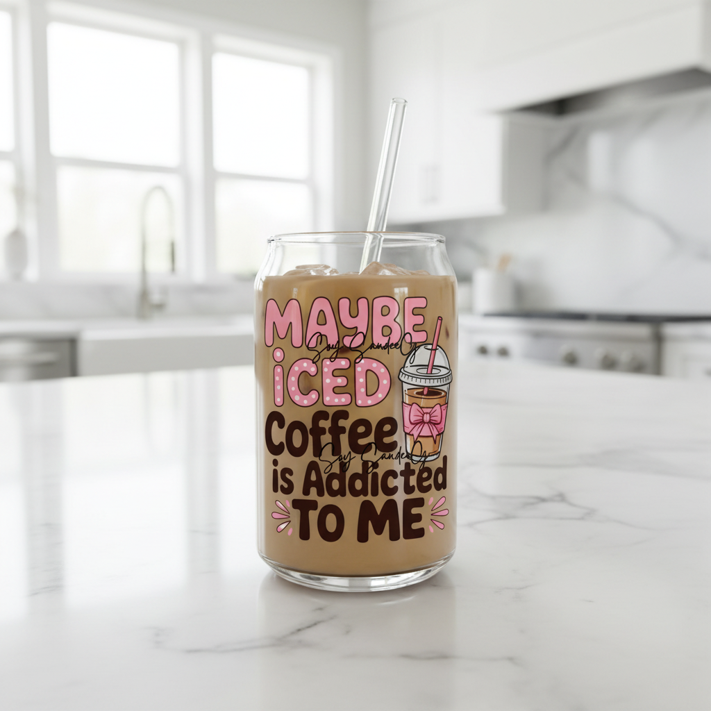 Maybe Iced Coffee - UVDTF Decal for cups/hard surfaces sticker