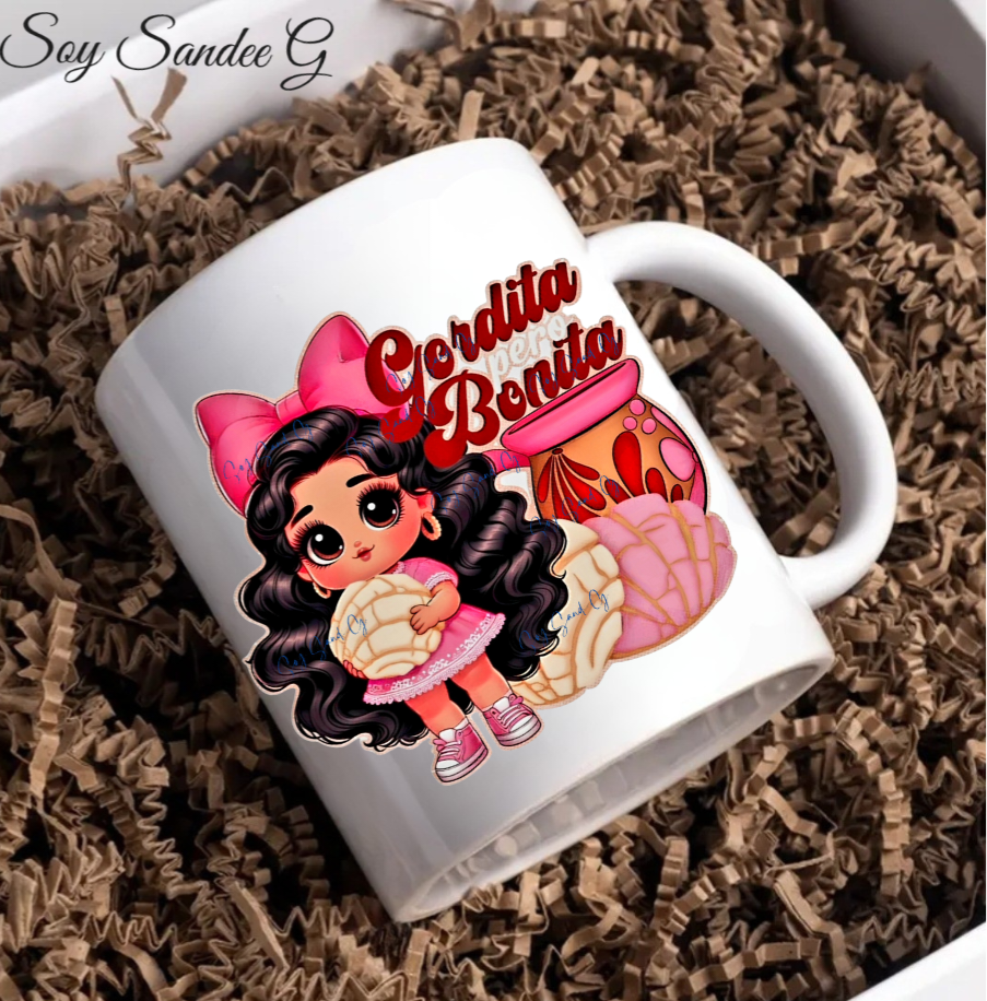 Pink Gordita pero Bonita Girl - UVDTF Decal for cups/hard surfaces