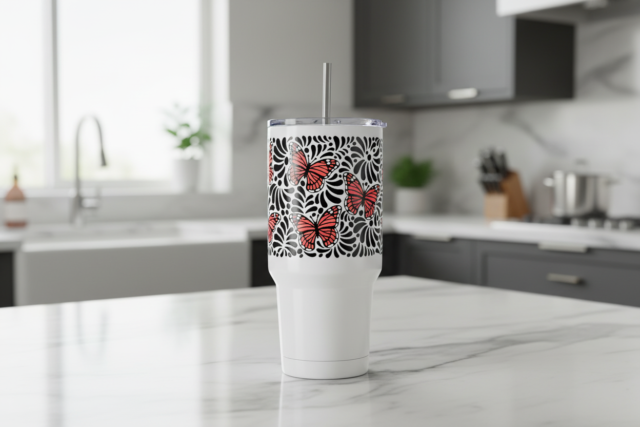 Orange Monarch Butterflies - UVDTF Wrap for cups/hard surfaces sticker