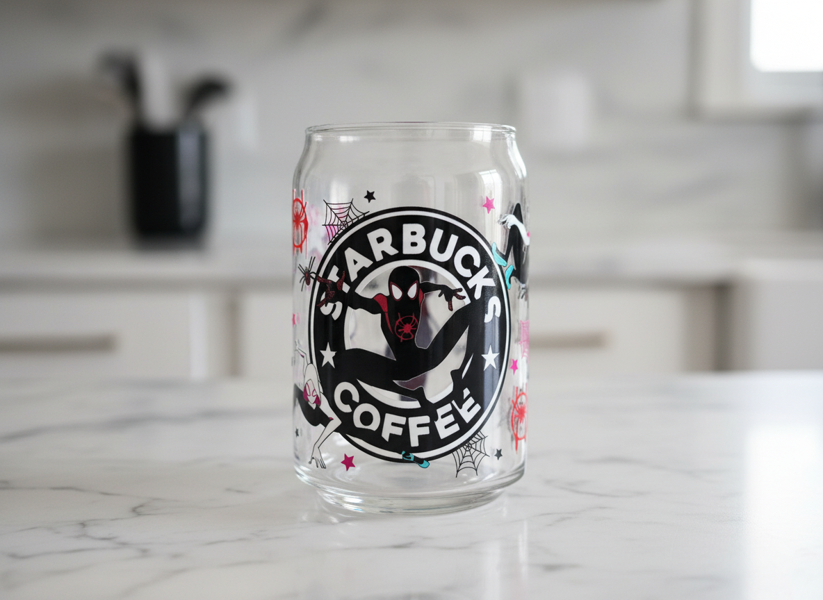 Envoltura UVDTF negra de Spiderman Starbucks