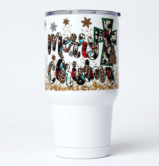 Merry Christmas Cross - UVDTF Wrap for cups/hard surfaces sticker