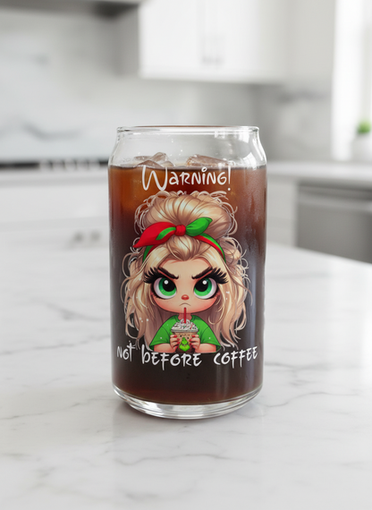 Warning, Not Before Coffee - UVDTF Decal for cups/hard surfaces sticker
