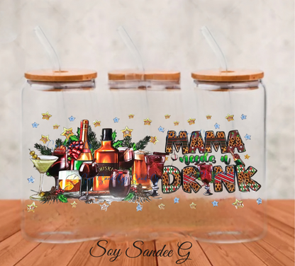 Mama Needs A Drink - UVDTF Wrap for cups/hard surfaces sticker