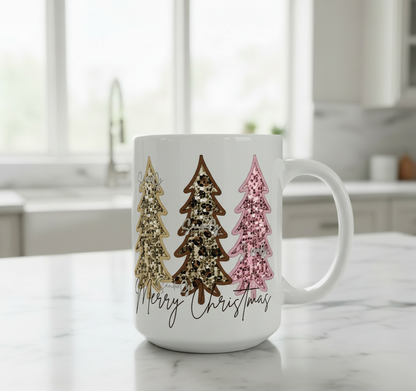 Glitter Christmas Trees - UVDTF Decal for cups/hard surfaces sticker