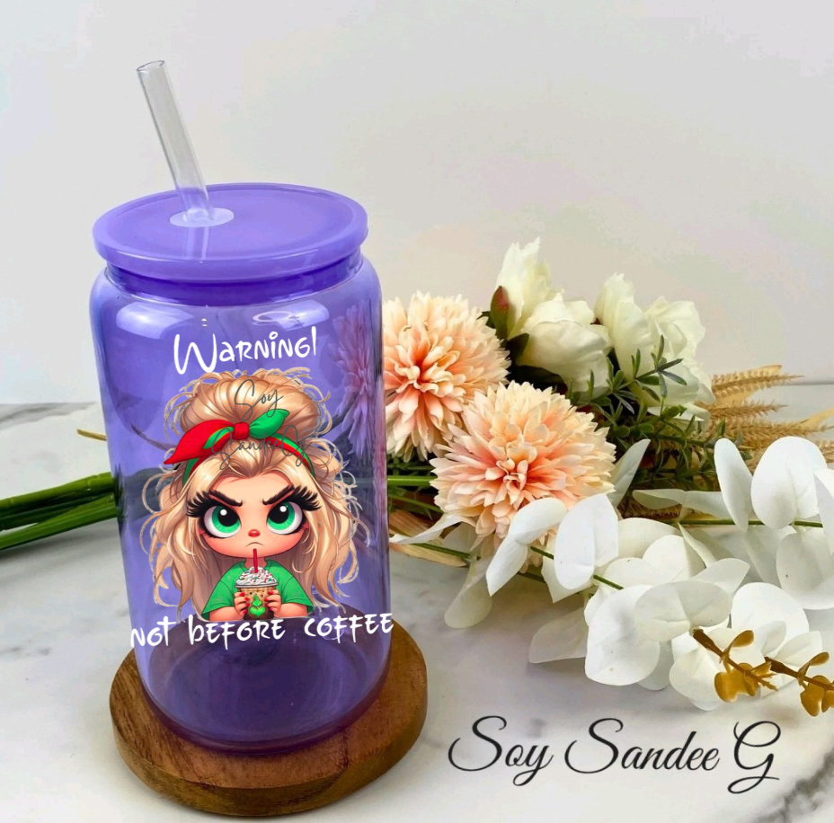 Warning, Not Before Coffee - UVDTF Decal for cups/hard surfaces sticker