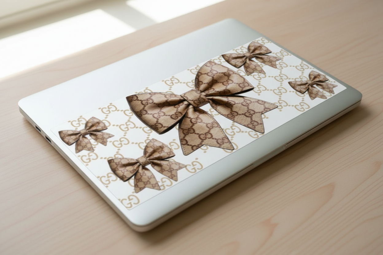 Gucci Brown Bow - UVDTF wrap for cups/hard surfaces sticker