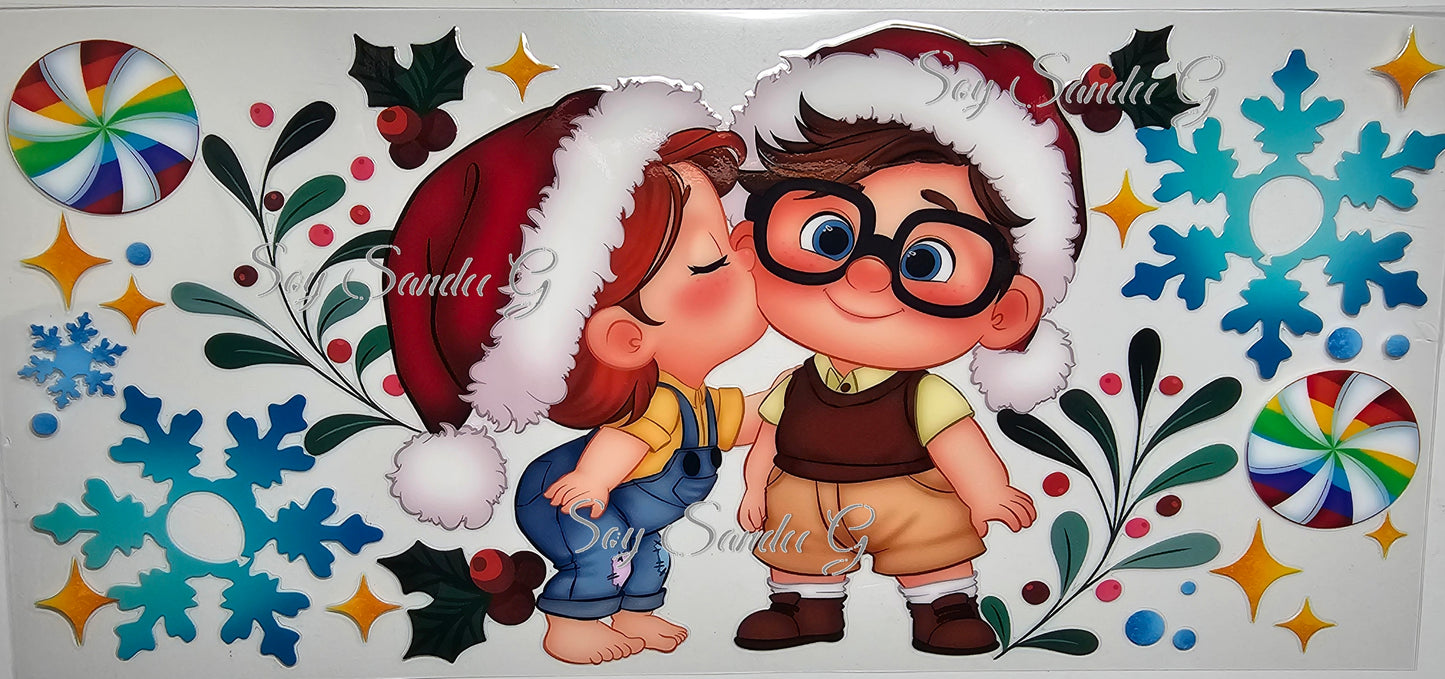 X-mas Kiss Couple - UVDTF Wrap for cups/hard surfaces sticker