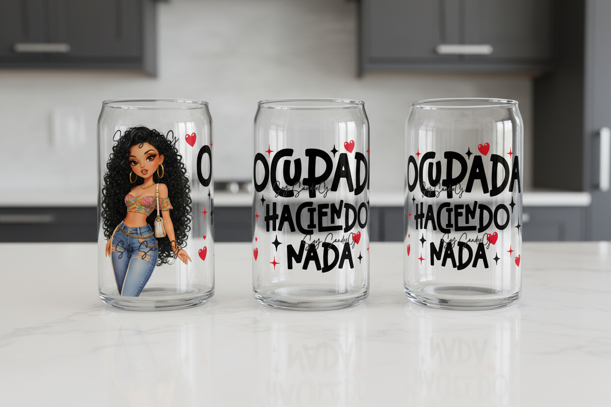 Ocupada Haciendo Nada - UVDTF Wrap for cups/hard surfaces sticker
