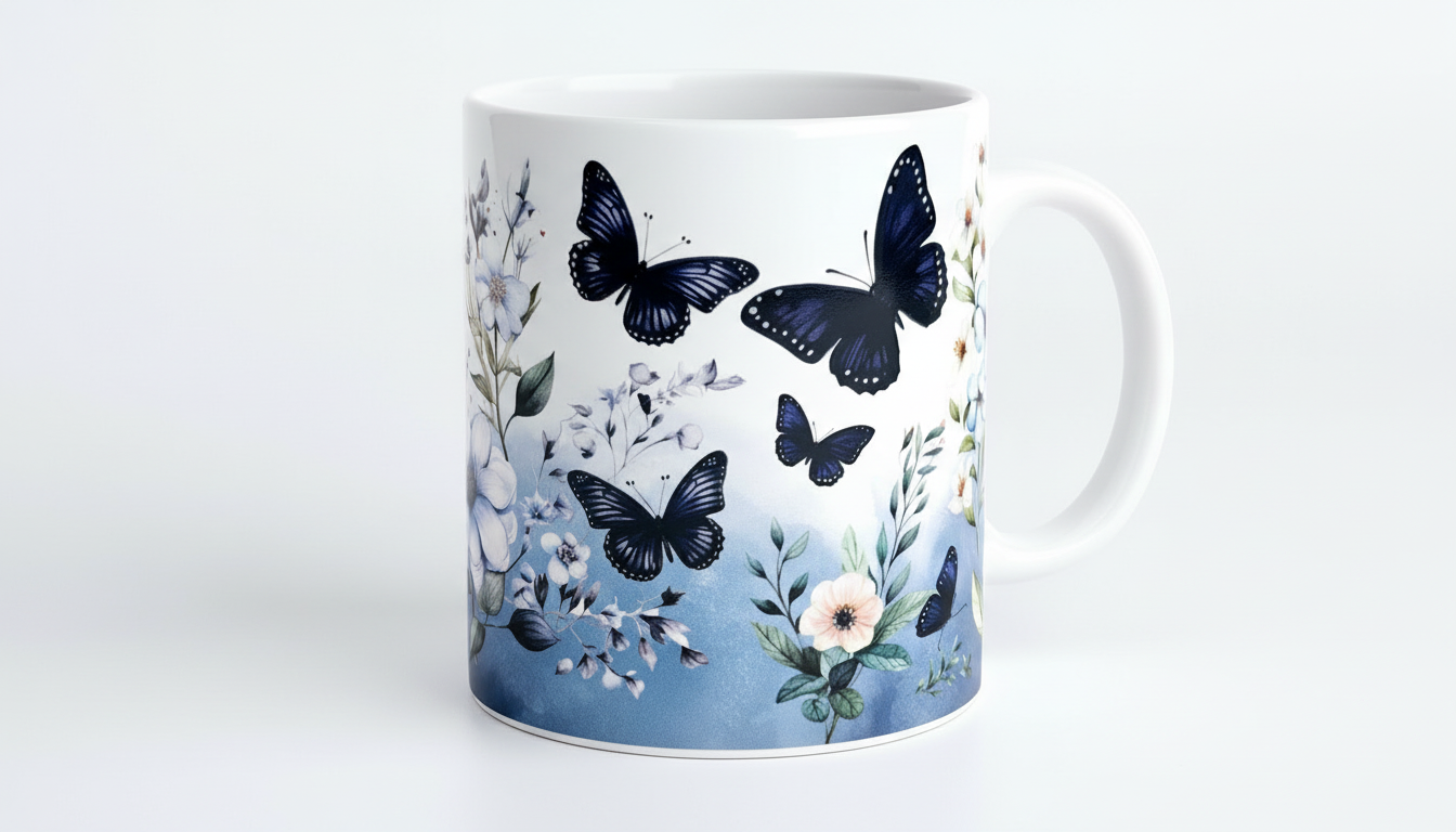 Dark Blue Butterflies - UVDTF wrap for cups/hard surfaces sticker