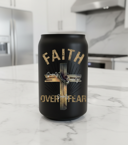 Faith Over Fear Wood Cross - UVDTF Decal for cups/hard surfaces sticker