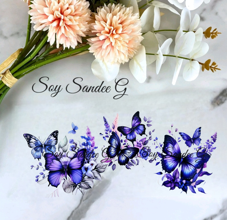 Purple Butterflies - UVDTF wrap for cups/hard surfaces sticker