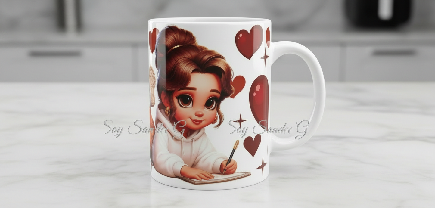 Brown Writing Cutie - UVDTF Wrap for cups/hard surfaces sticker