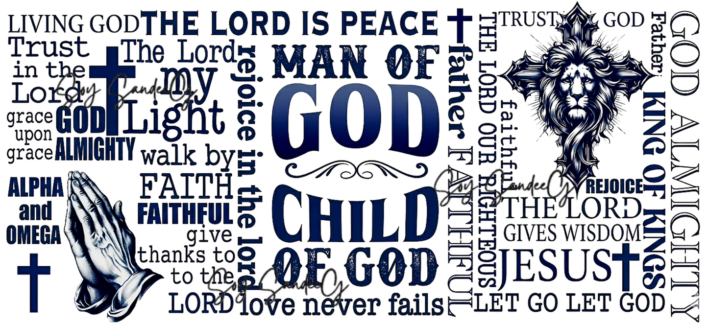 Man of God - UVDTF Wrap for cups/hard surfaces sticker