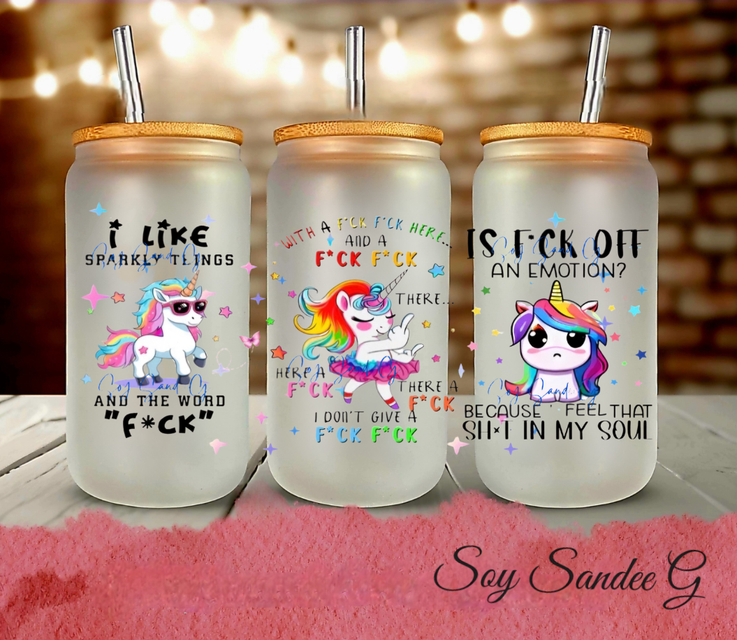 Envoltura UVDTF de unicornio sarcástico