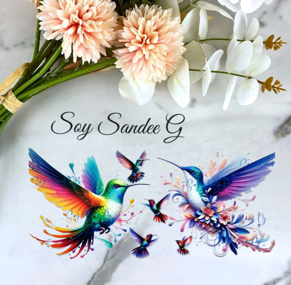 Hummingbirds - UVDTF Wrap for cups/hard surfaces sticker