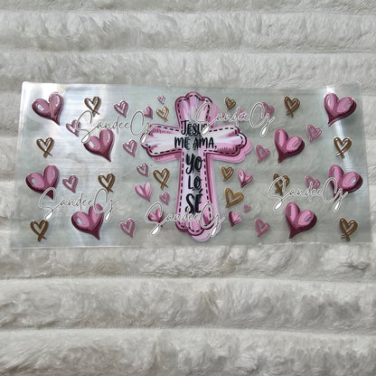 Jesus Me Ama (Jesus Loves Me) - UVDTF Wrap for cups/hard surfaces sticker