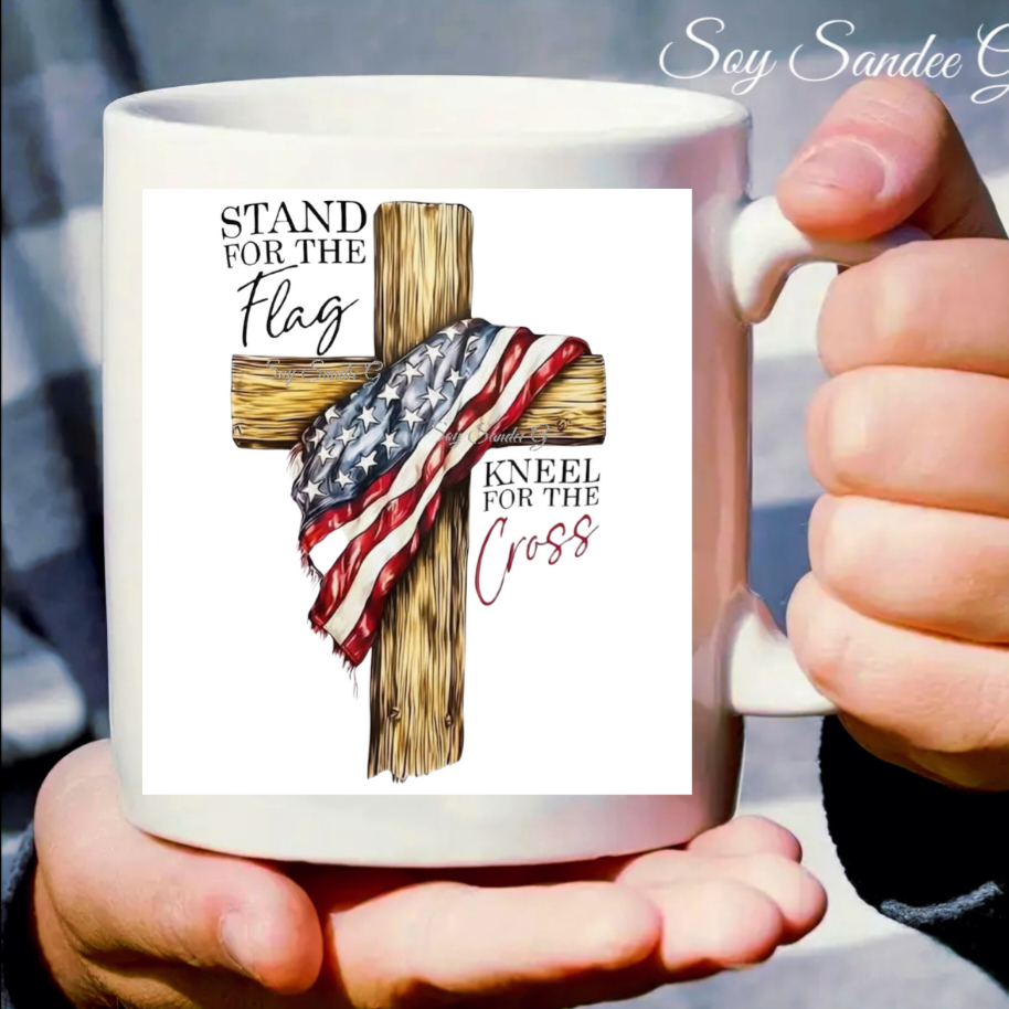 Stand for the Flag Cross - UVDTF Decal for cups/hard surfaces sticker