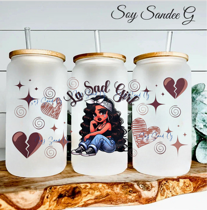 La Sadgirl Brown - UVDTF Wrap for cups/hard surfaces sticker