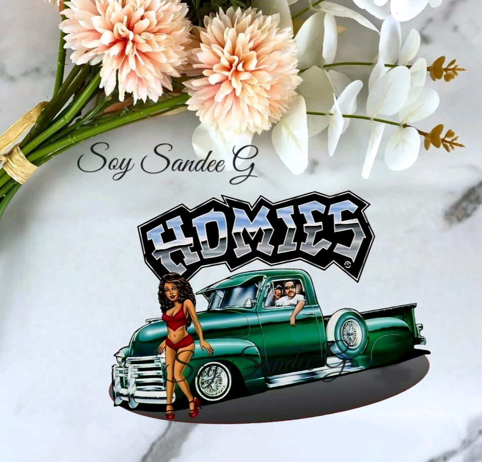Mini Homies Green Lowrider - UVDTF Decal for cups/hard surfaces sticker