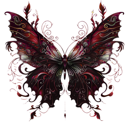 Burgundy Butterfly - UVDTF Decal for cups/hard surfaces sticker
