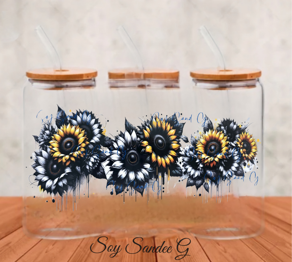 White & Yellow Sunflowers - UVDTF Wrap for cups/hard surfaces sticker