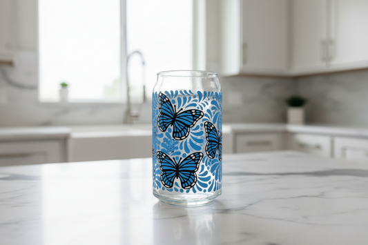 Blue Monarch Butterflies - UVDTF Wrap for cups/hard surfaces sticker