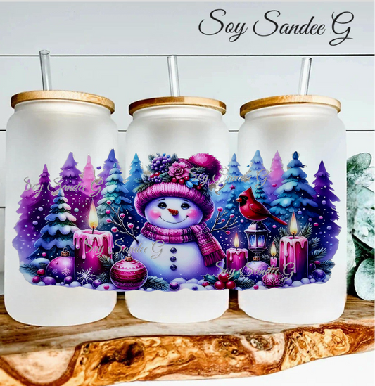 Purple Snowman - UVDTF Wrap for cups/hard surfaces sticker