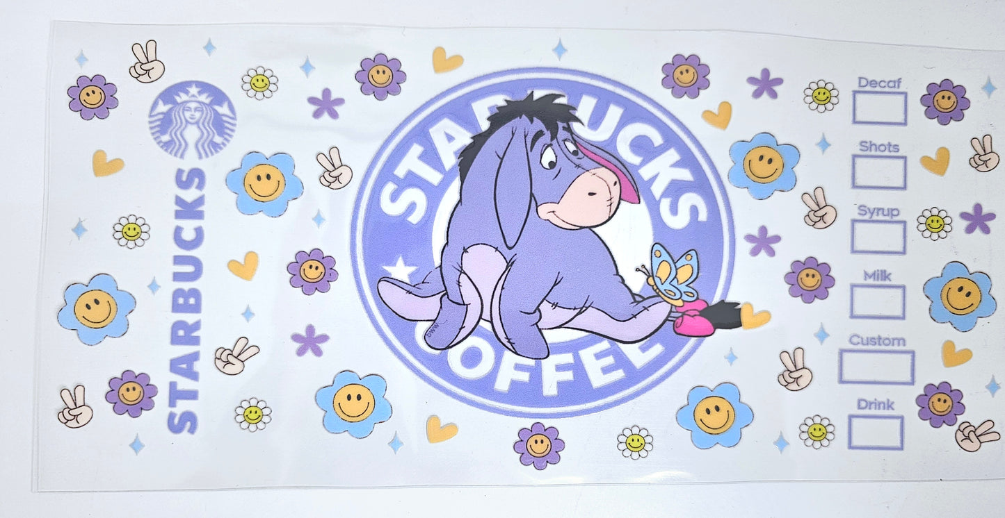 Envoltura UVDTF de Starbucks de Eeyore