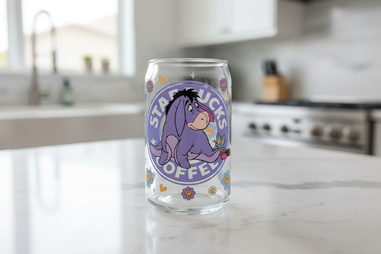 Eeyore Starbucks - UVDTF wrap for cups/hard surfaces sticker