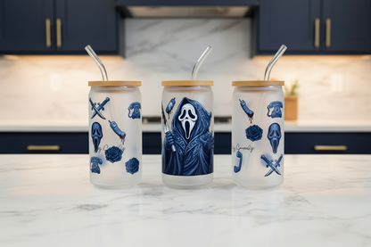 Blue Ghostface - UVDTF Wrap for cups/hard surfaces sticker