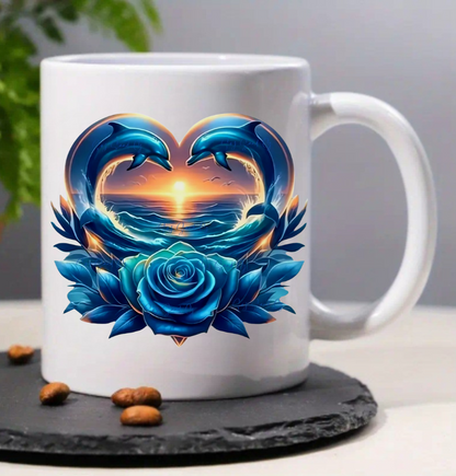 Blue Dolphins Heart - UVDTF Decal